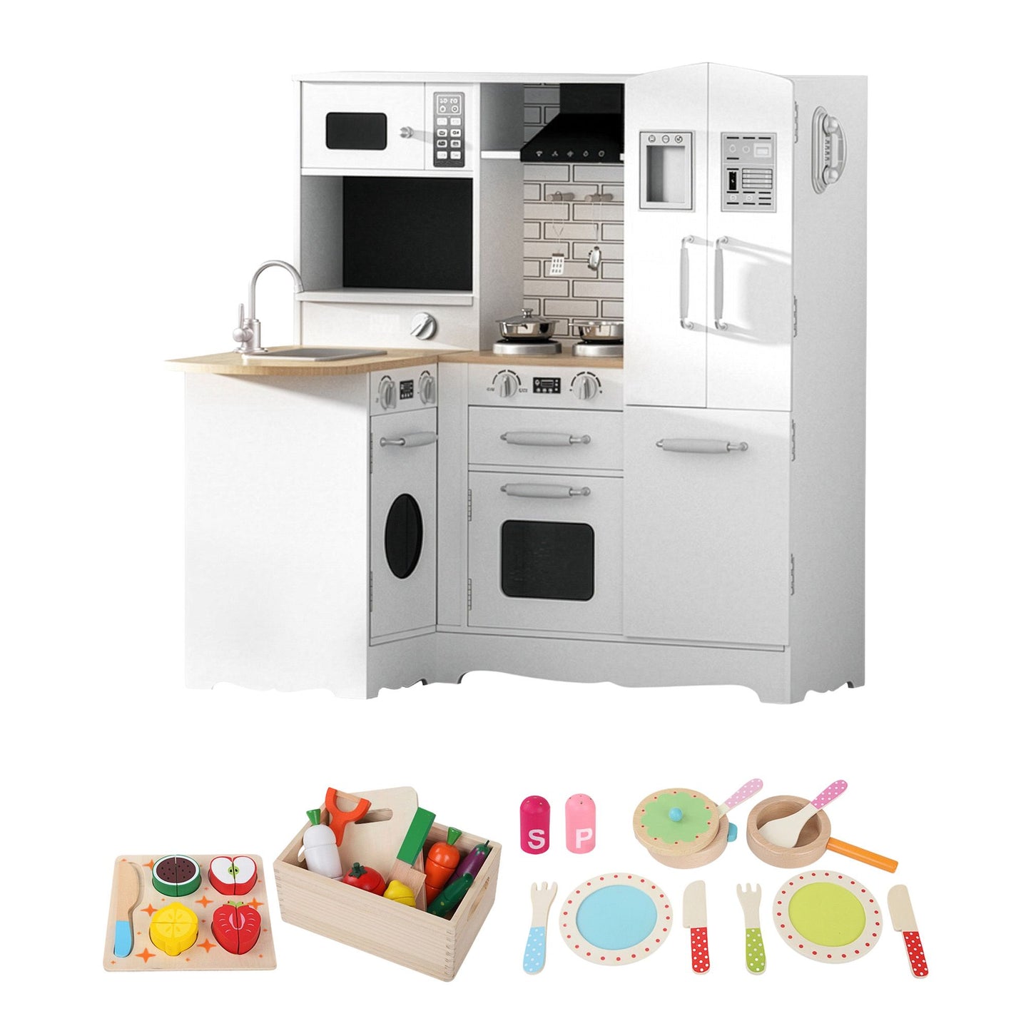 Keezi Kids Wooden Toy Kitchen Set