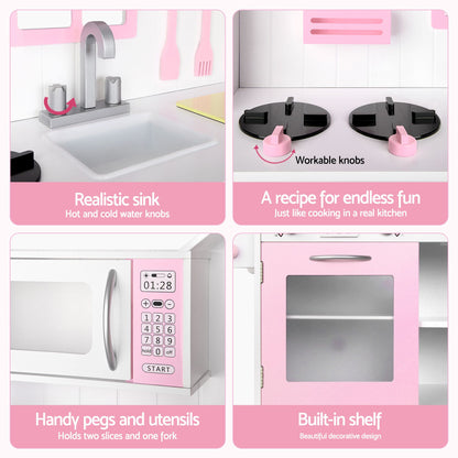 Keezi Wooden Kids Pretend Kitchen Playset