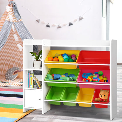 Keezi Kids 8 Bin Bookshelf & Storage Unit