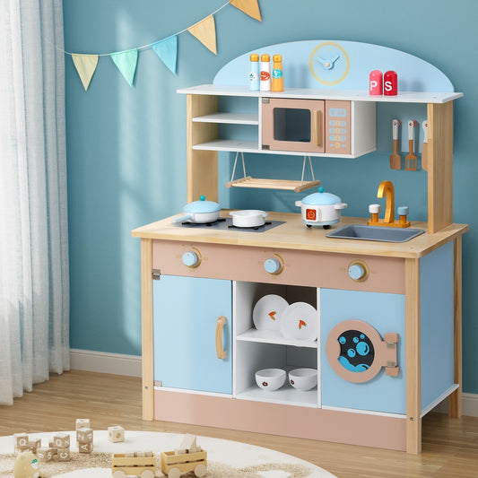 Keezi Kids Wooden Pretend Kitchen Play Set