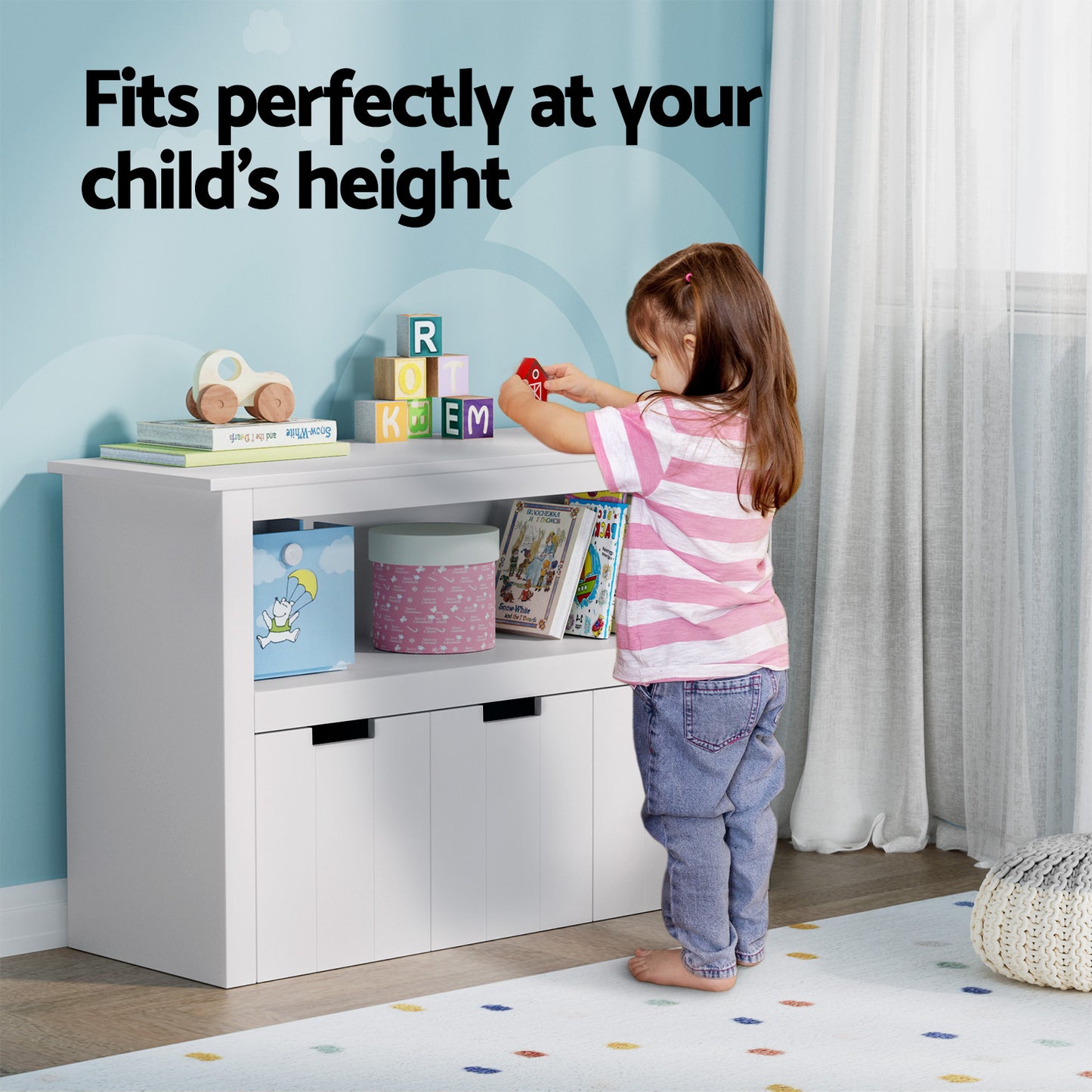 Keezi Kids 3 Drawer Bookshelf Storage Unit