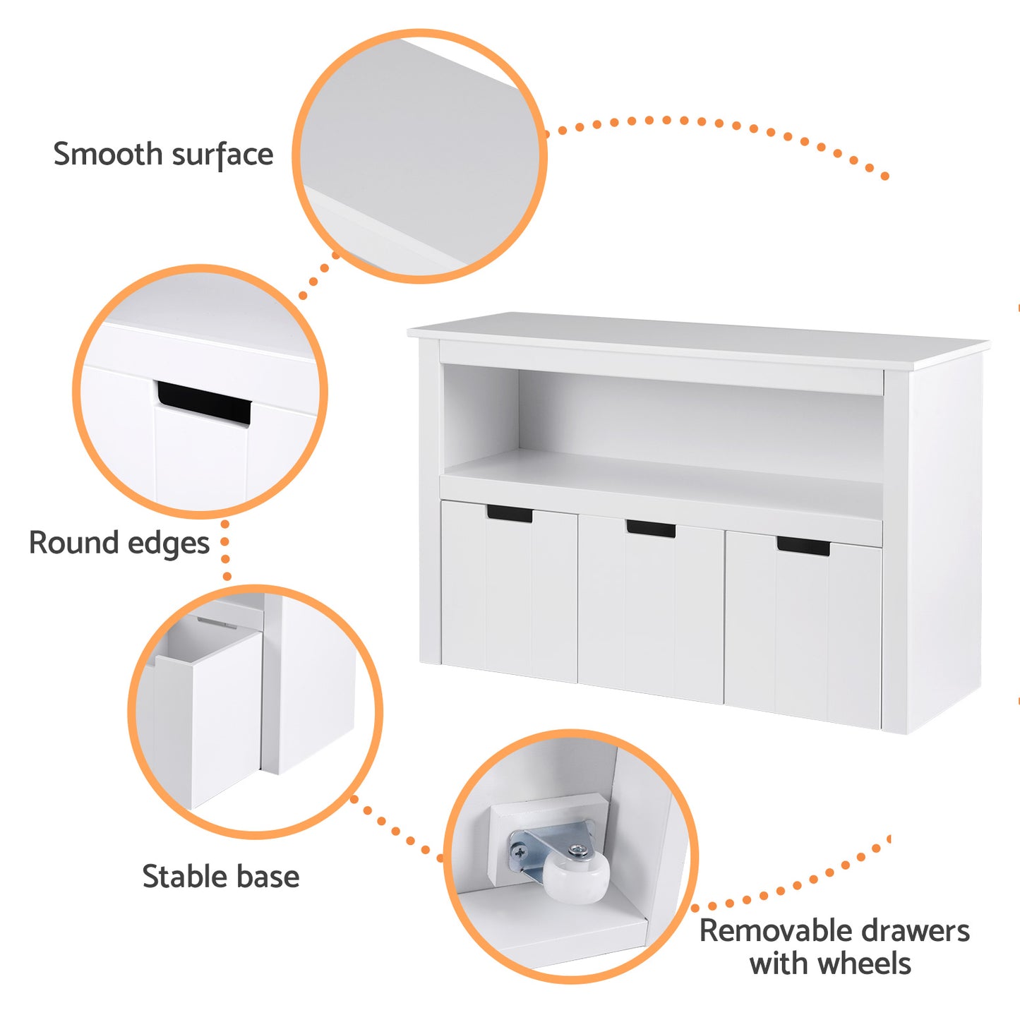 Keezi Kids 3 Drawer Bookshelf Storage Unit