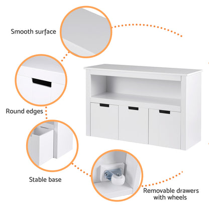 Keezi Kids 3 Drawer Bookshelf Storage Unit