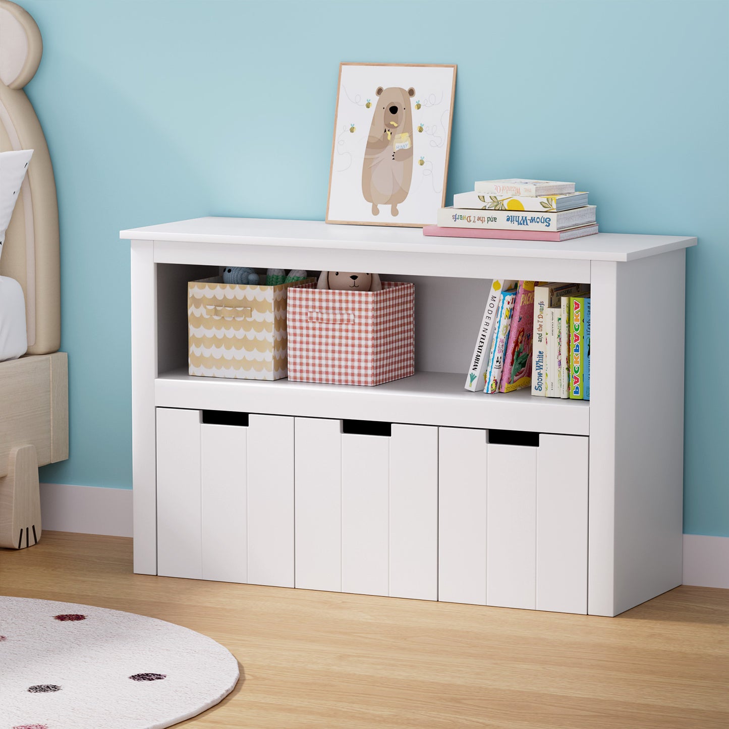 Keezi Kids 3 Drawer Bookshelf Storage Unit