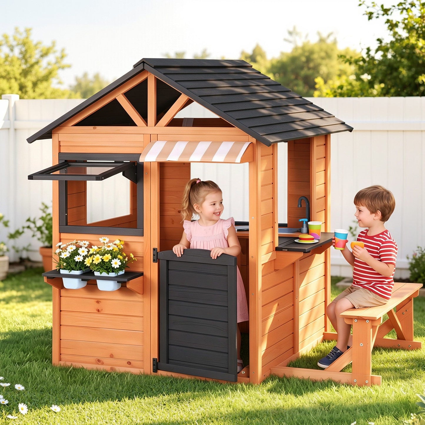 Keezi Kids Wooden Cubby House