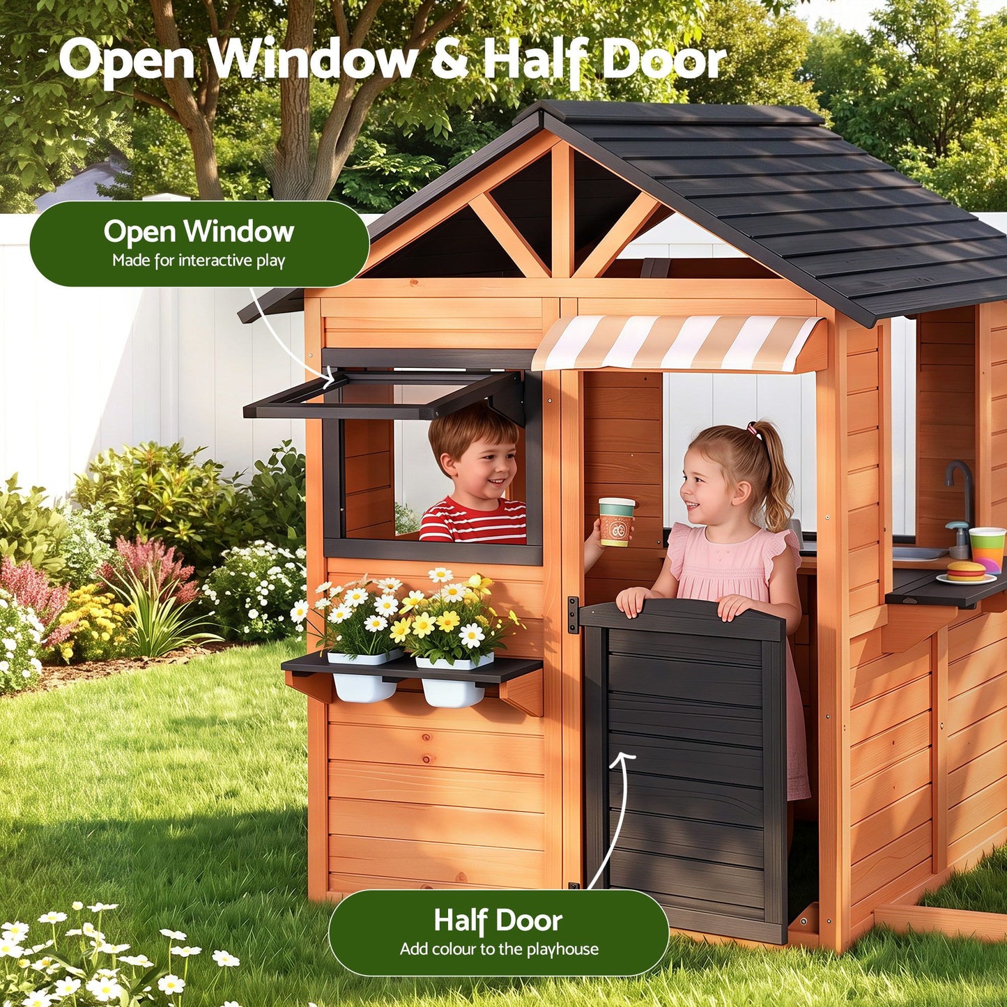 Keezi Kids Wooden Cubby House