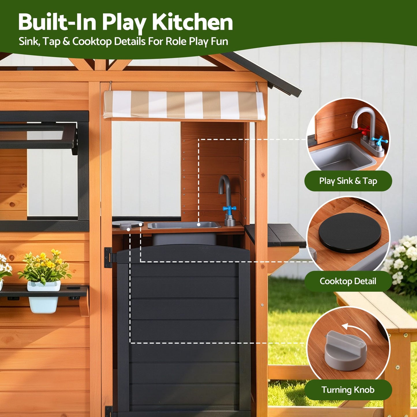 Keezi Kids Wooden Cubby House