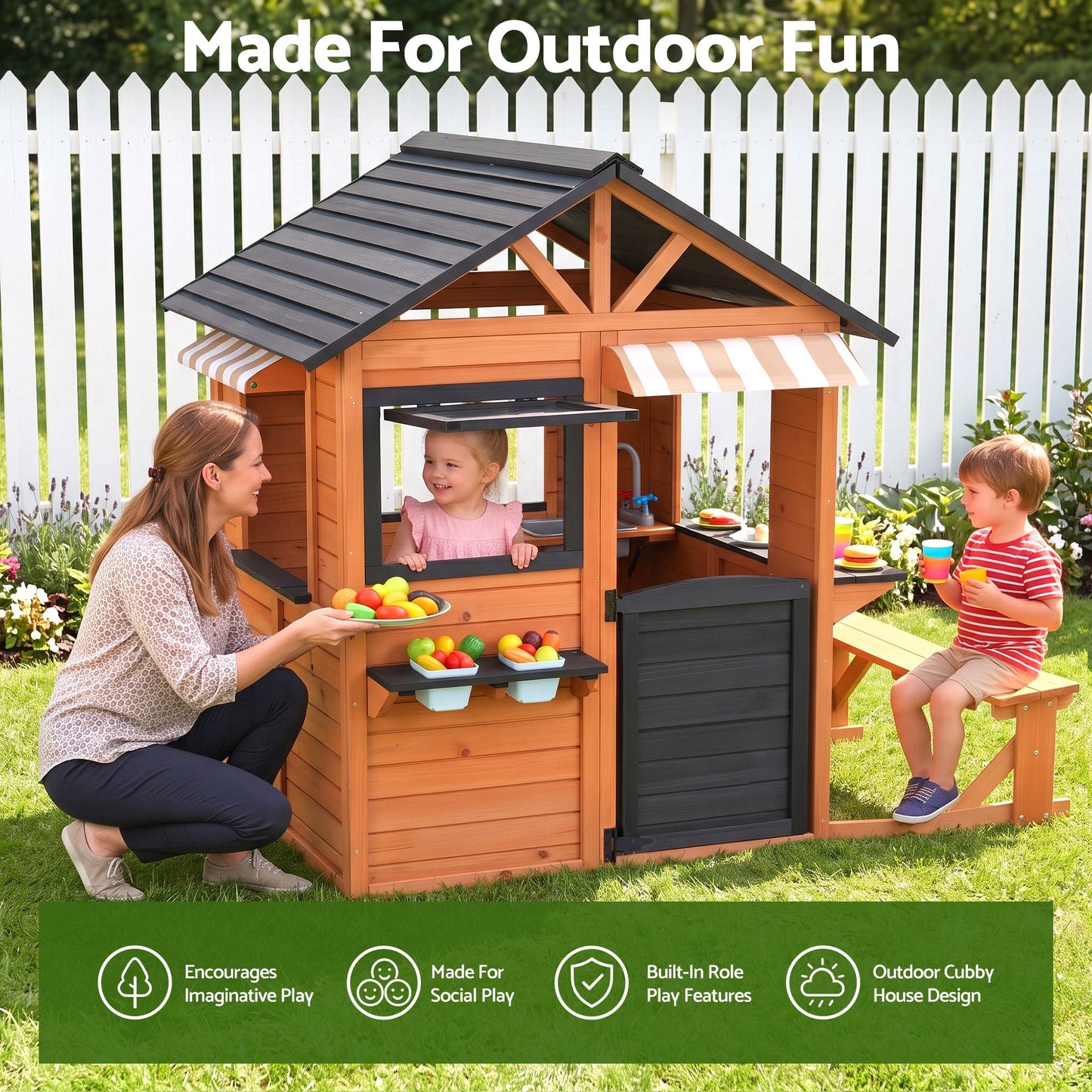 Keezi Kids Wooden Cubby House