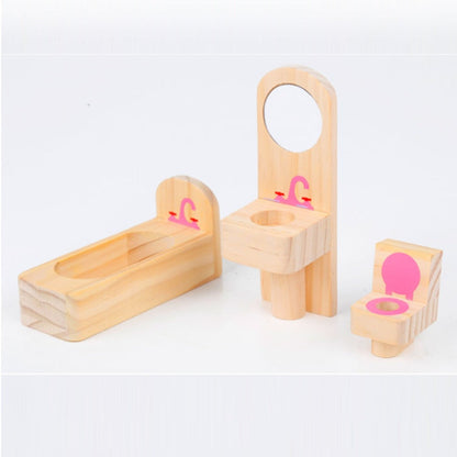 Wooden DIY 2 Level Dollhouse Playset