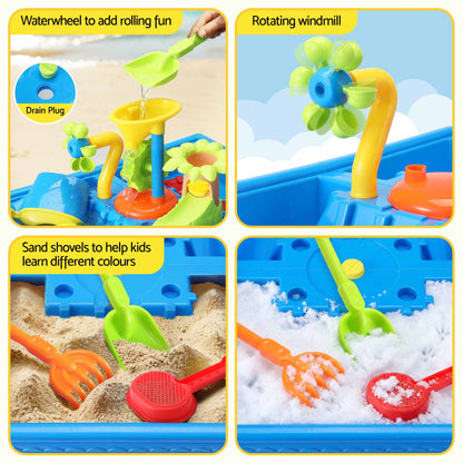 Keezi Ride On Digger with Sand and Water Table Play Set